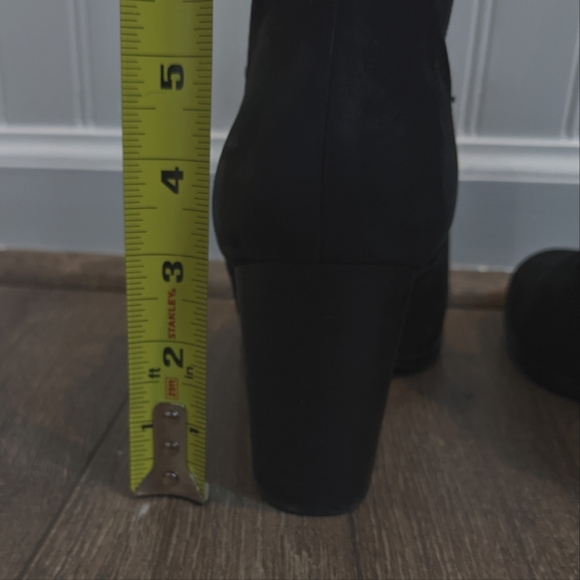 Aldo Black Suede Leather Heeled Boot Booties Shoes Size 8 - Picture 3 of 8